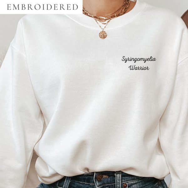 Syringomyelia Warrior Embroidered Crewneck