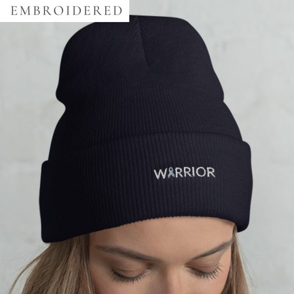 Warrior Gray Awareness Ribbon Embroidered Beanie