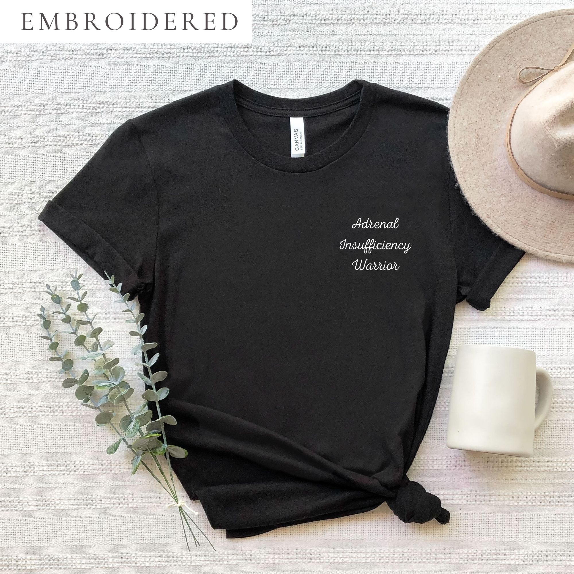 Adrenal Insufficiency Warrior Embroidered T-Shirt - Image 2