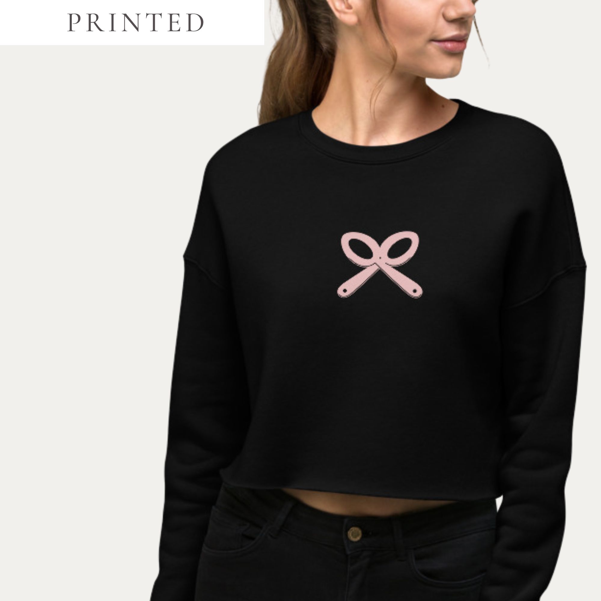 Collective Classic Cropped Crewneck: Centered Logo