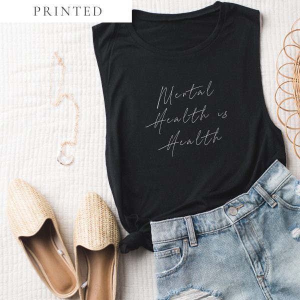 Mental Health Is Health Script Women's Muscle Tee