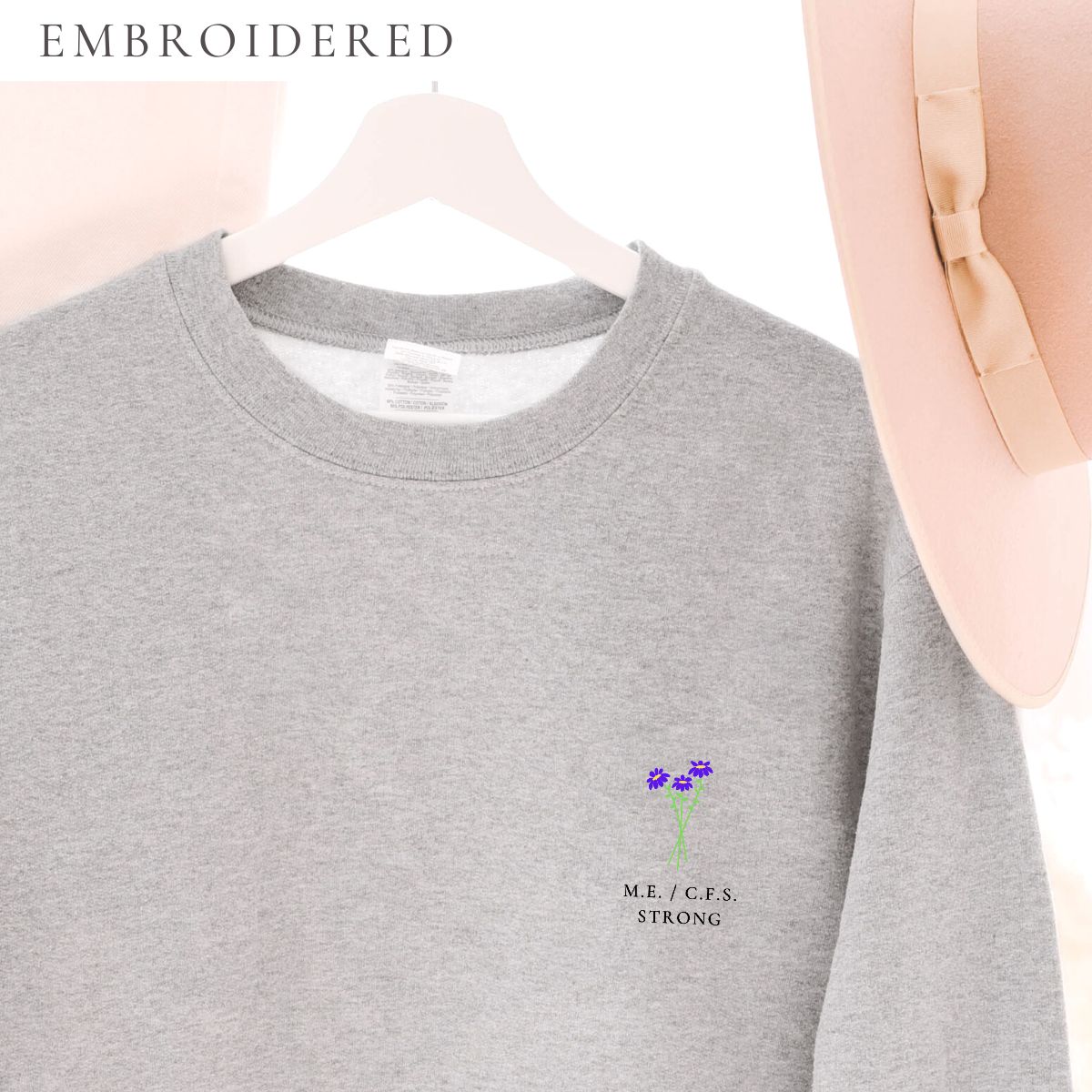 ME/CFS Strong Embroidered Crewneck - Image 2