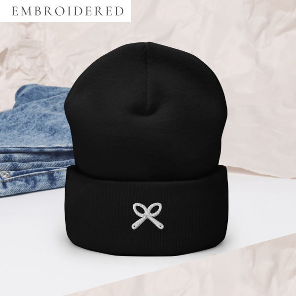 Collective Classic White Logo Embroidered Beanie