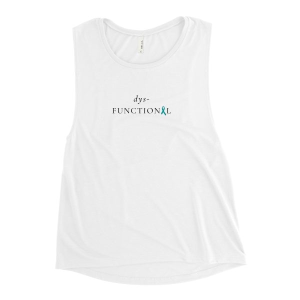 dys-FUNCTIONAL Dysautonomia Podcast Collab Women's Muscle Tee - Image 5
