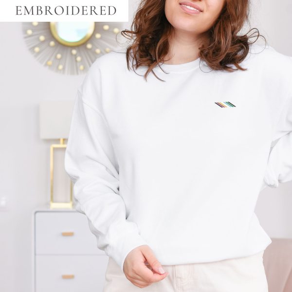 Disability Pride Line Flag Embroidered Crewneck