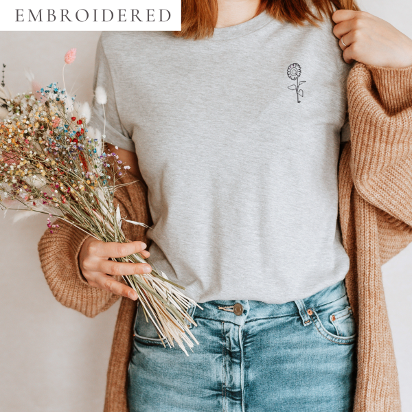 Port-A-Cath Flower Embroidered T-Shirt