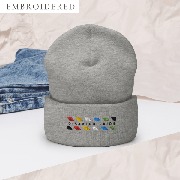 Disabled Pride Embroidered Beanie
