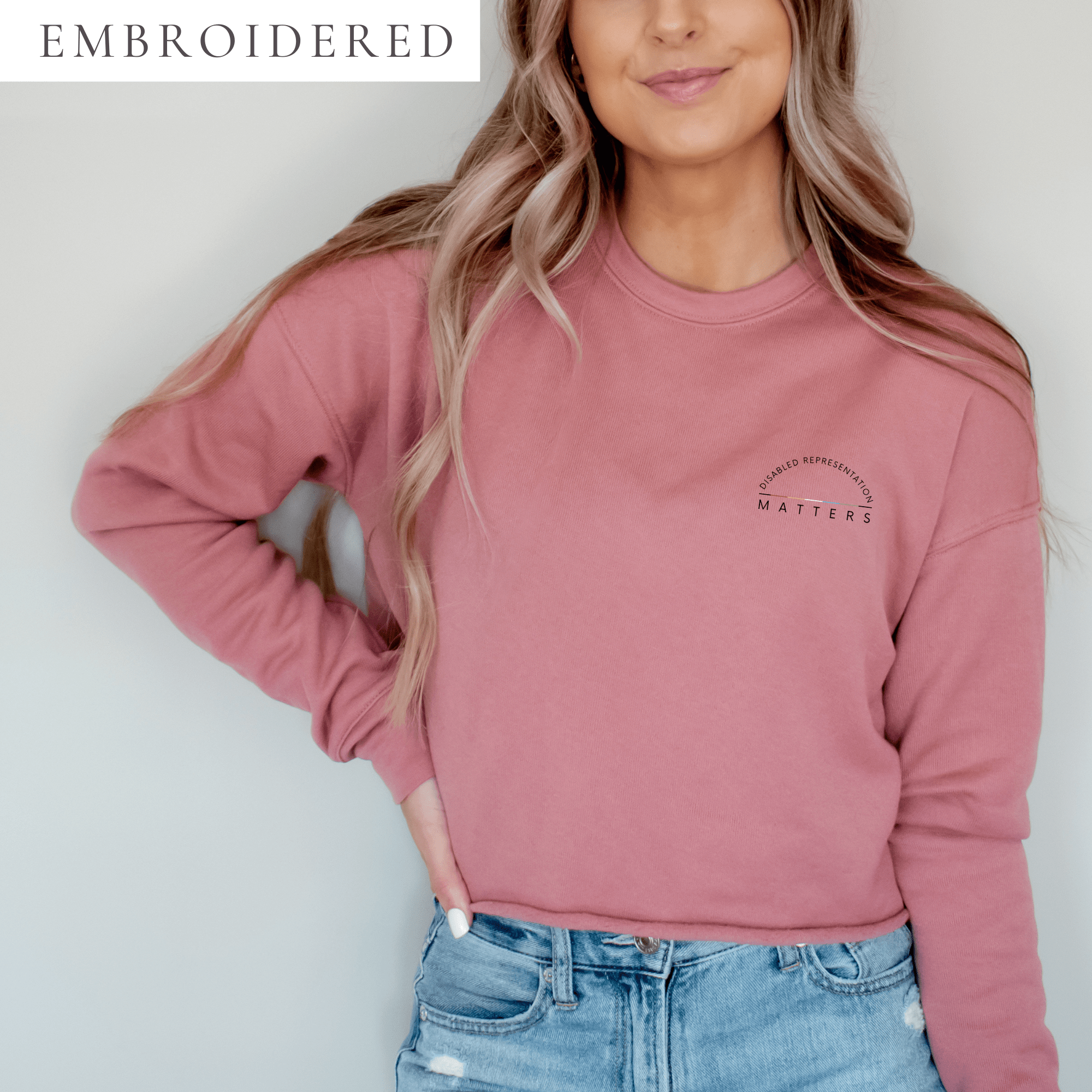 Disabled Representation Matters Embroidered Cropped Crewneck