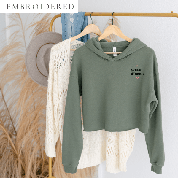 Dynamic Disability Centered Embroidered Cropped Hoodie