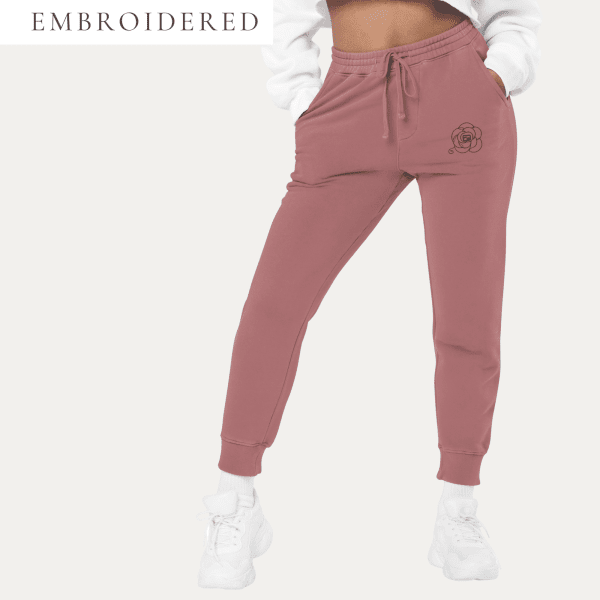 Feeding Tube Rose Embroidered Sweatpants/Sweatsuit