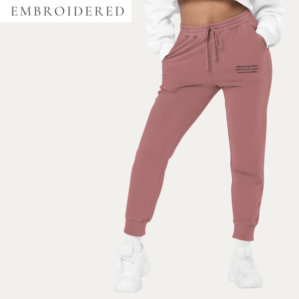 I Allow My Body To Take In All The Love, Rest & Support It Needs To Keep Healing - Affirmation Embroidered Sweatpants/Sweatsuit