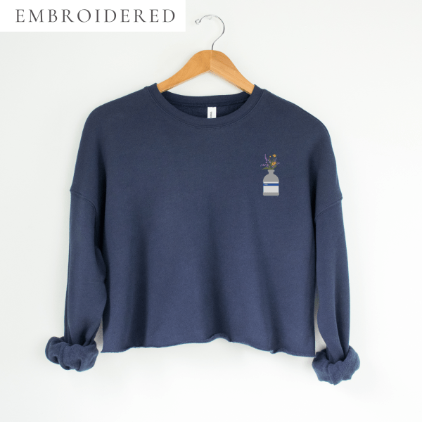 IVIG Bottle Embroidered Cropped Crewneck