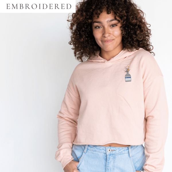 IVIG Bottle Embroidered Cropped Hoodie