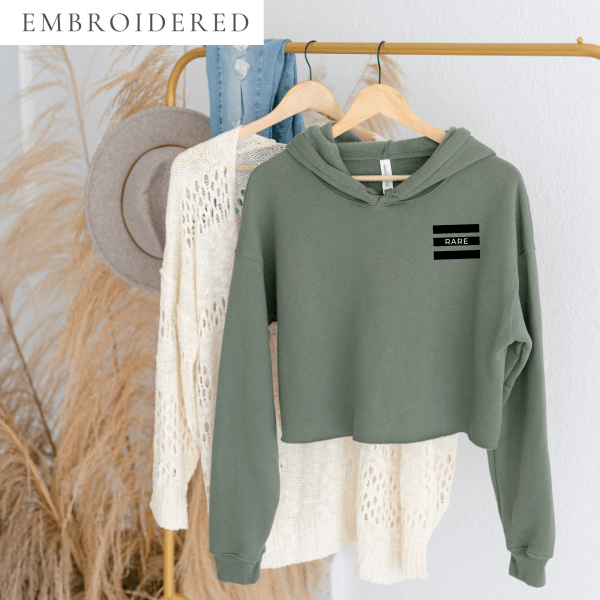 Rare Zebra Embroidered Cropped Hoodie