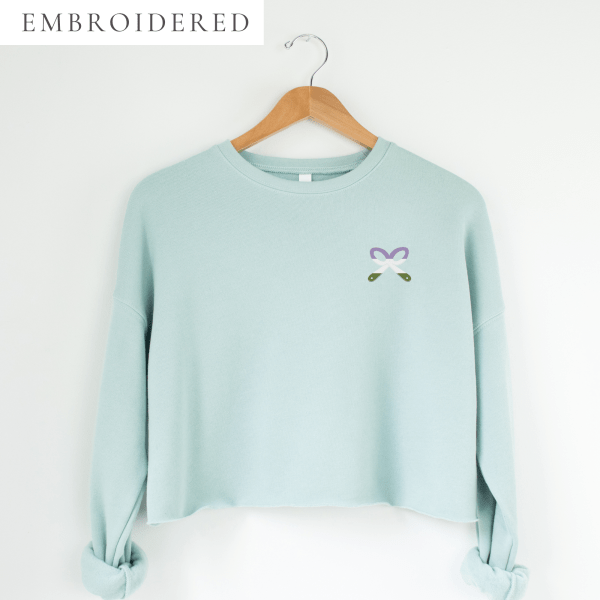Genderqueer Pride Embroidered Cropped Crewneck