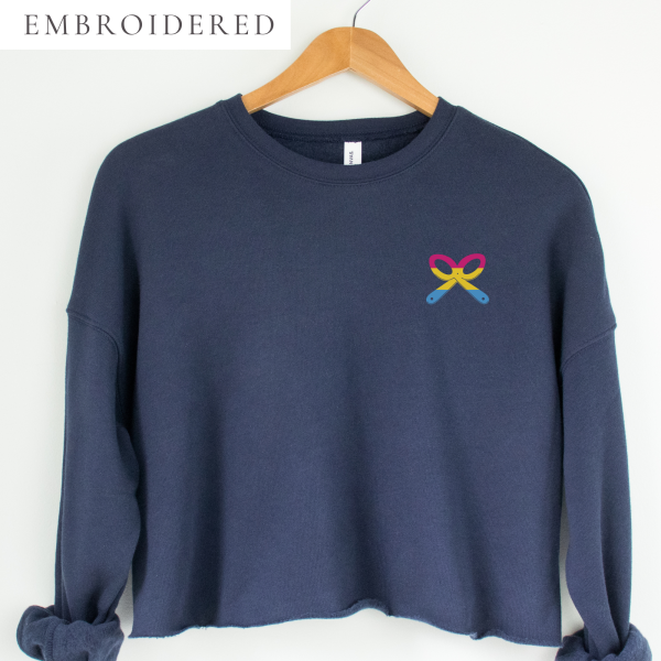 Pansexual Pride Embroidered Cropped Crewneck