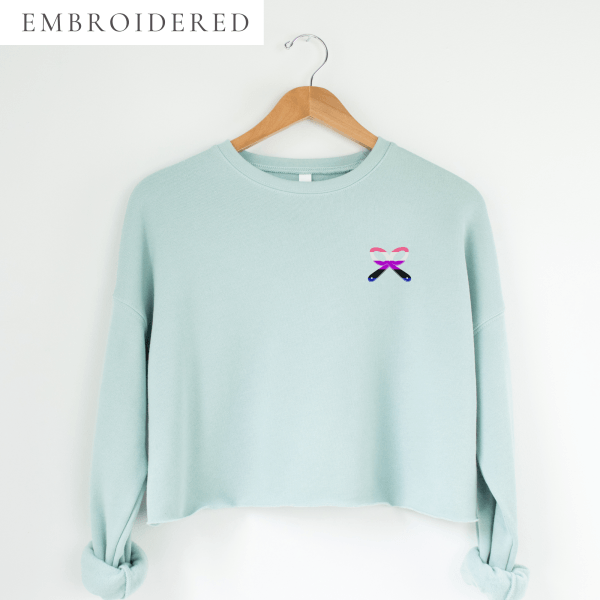Genderfluid Pride Embroidered Cropped Crewneck
