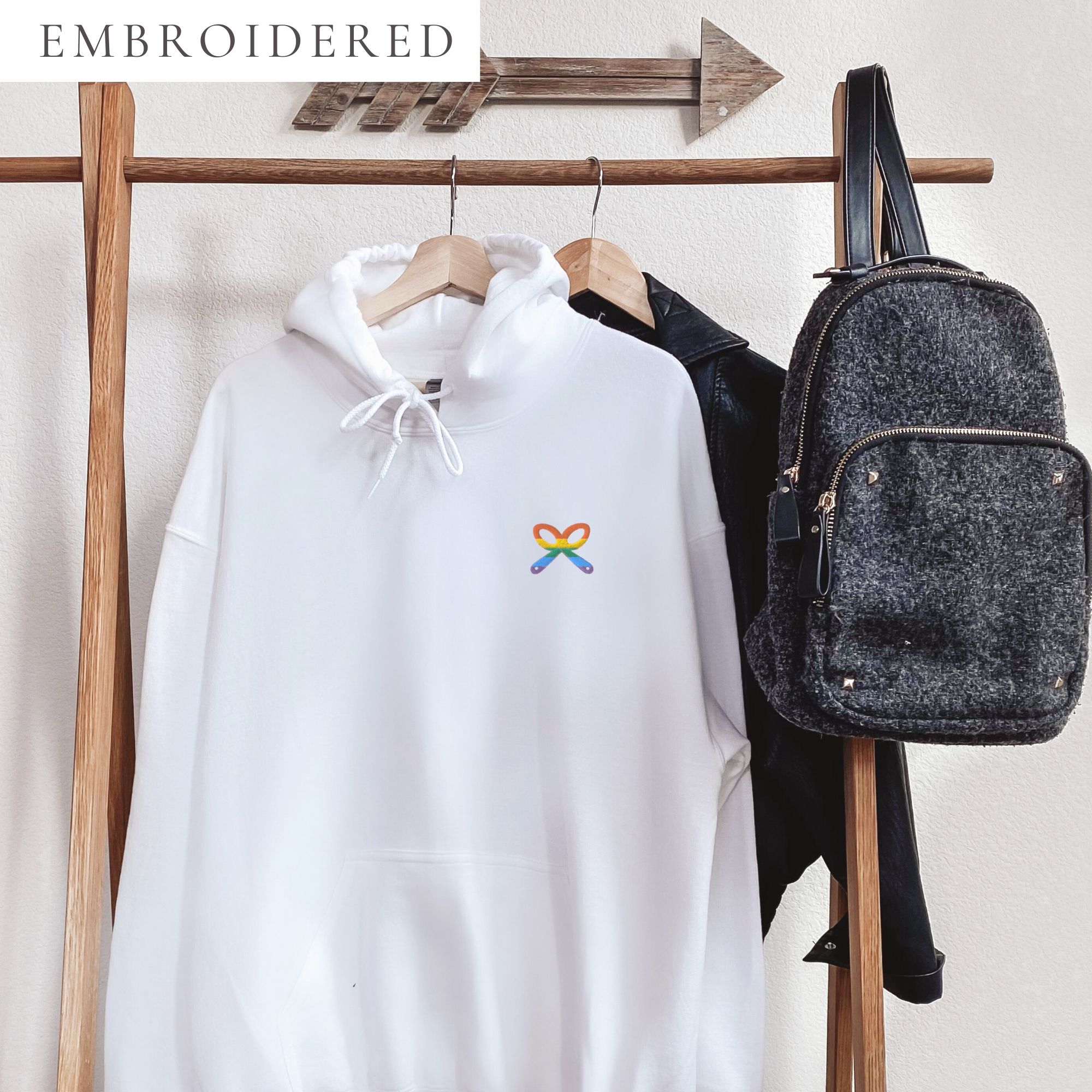 LGBTQIA+ Pride Embroidered Hoodie - Image 2