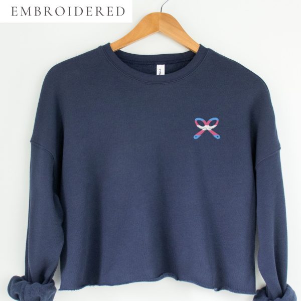 Transgender Pride Embroidered Cropped Crewneck