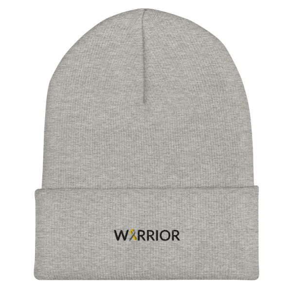 Warrior Gold & Silver Awareness Ribbon Embroidered Beanie - Image 6