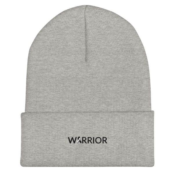 Warrior Black & White Awareness Ribbon Embroidered Beanie - Image 6
