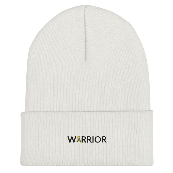 Warrior Gold & Silver Awareness Ribbon Embroidered Beanie - Image 7