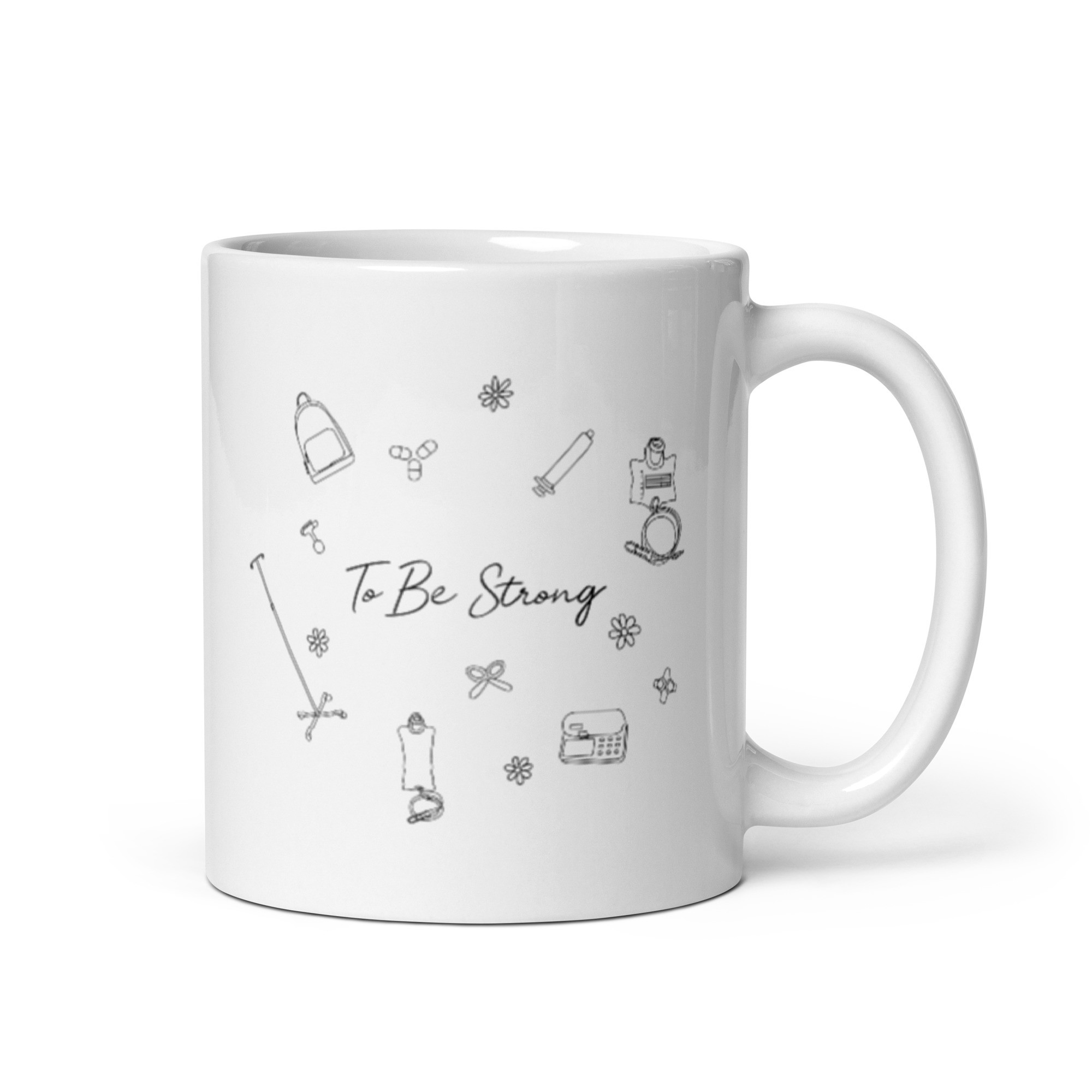 dys-FUNCTIONAL Dysautonomia “To Be Strong” Podcast Collab Mug - Image 2