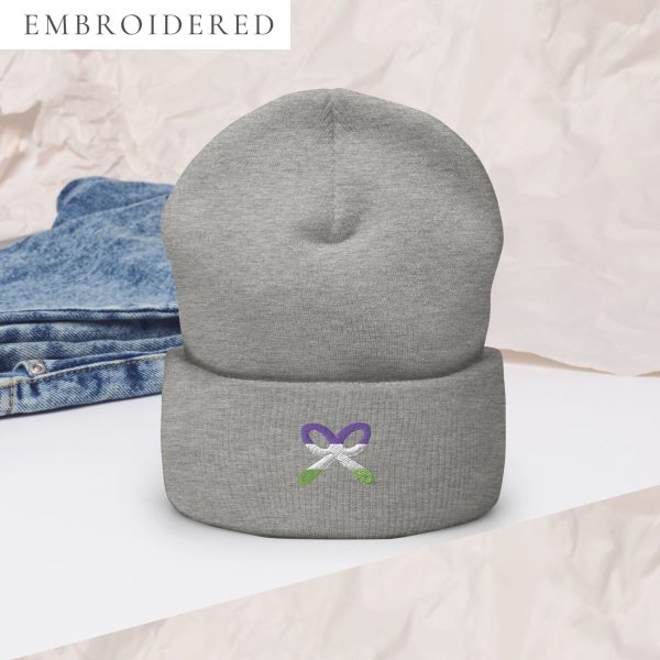 Genderqueer Pride Embroidered Beanie