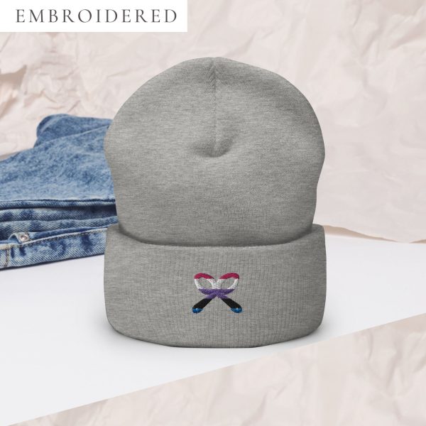 Genderfluid Pride Embroidered Beanie