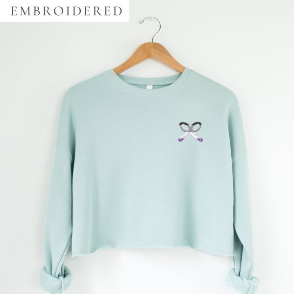 Asexual Pride Embroidered Cropped Crewneck