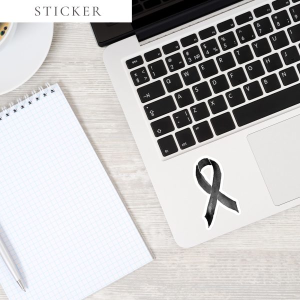 Pastel Black Awareness Ribbon Sticker
