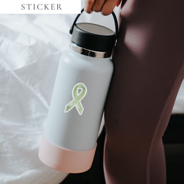 Pastel Lime Green Awareness Ribbon Sticker