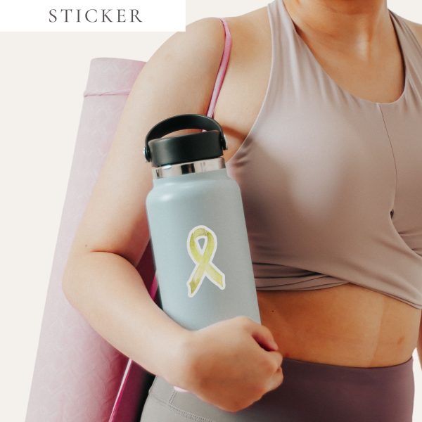 Pastel Yellow Awareness Ribbon Sticker