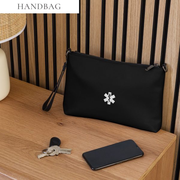 Medical Alert Faux Leather Hand / Crossbody Bag