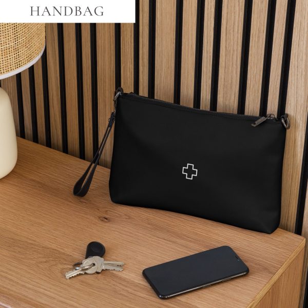 Medical Cross Outline Faux Leather Hand / Crossbody Bag