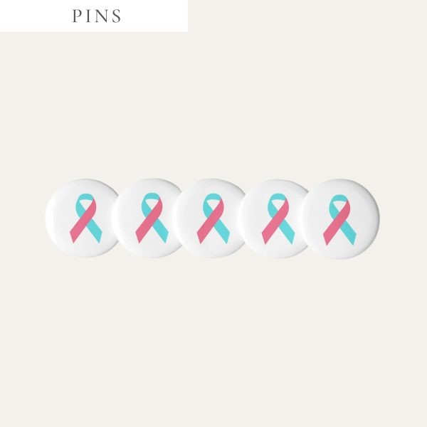 Pink & Light Blue Awareness Ribbon Pins