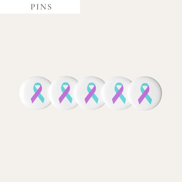 Purple & Light Blue Awareness Ribbon Pins
