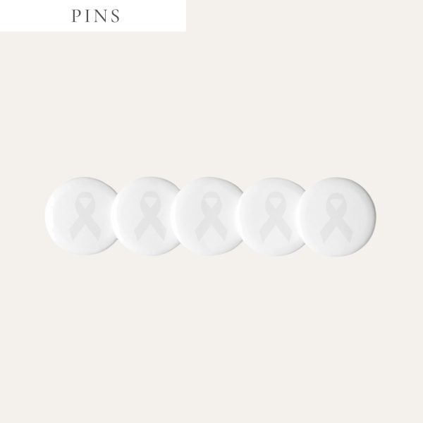 White Awareness Ribbon Pins