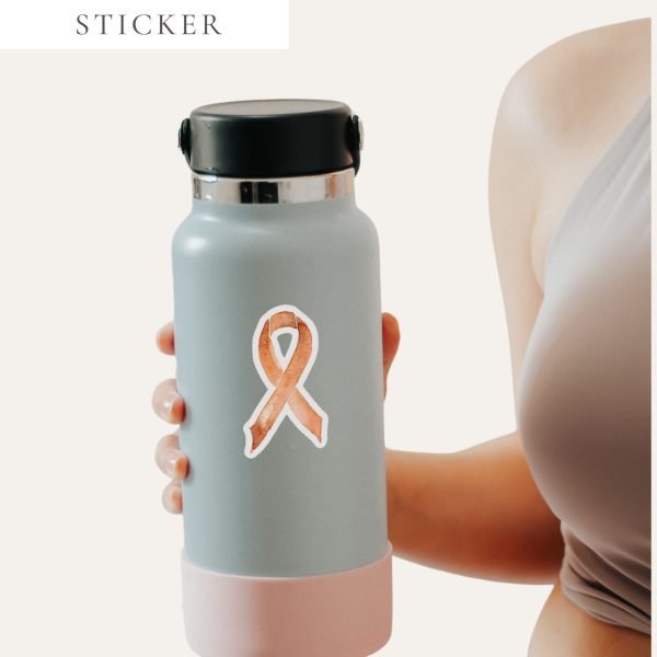 Pastel Orange Awareness Ribbon Sticker