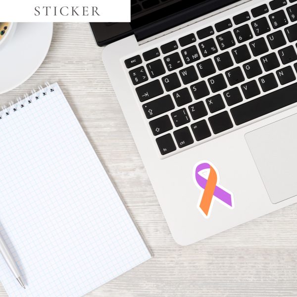Orange & Purple Awareness Ribbon Sticker