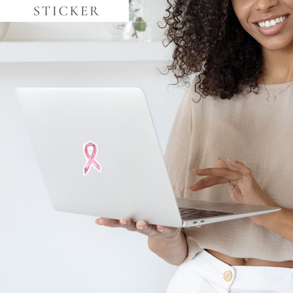Pastel Pink Awareness Ribbon Sticker