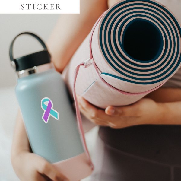 Purple & Light Blue Awareness Ribbon Sticker