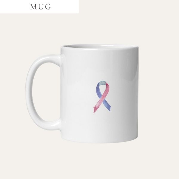 Pastel Blue, Light Blue & Pink Awareness Ribbon Mug