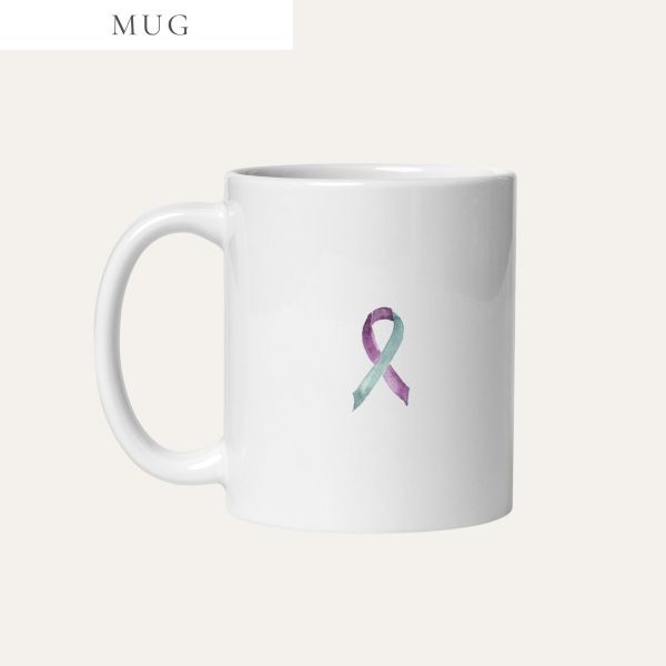 Pastel Teal & Purple Awareness Ribbon Mug