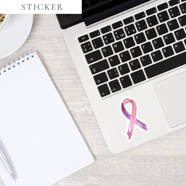 Pastel Purple & Pink Awareness Ribbon Sticker