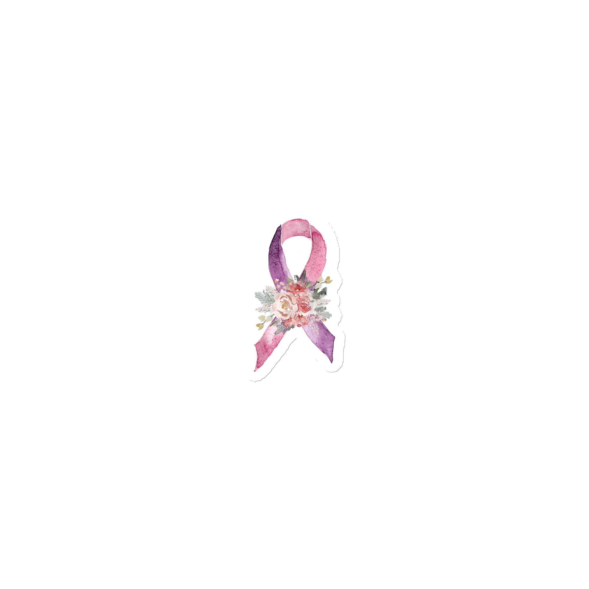 Pastel Floral Purple & Pink Awareness Ribbon Magnet - Image 4