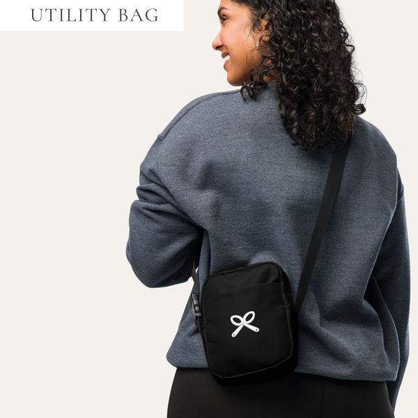 Collective Classic Logo In White On Black Utility Crossbody Bag