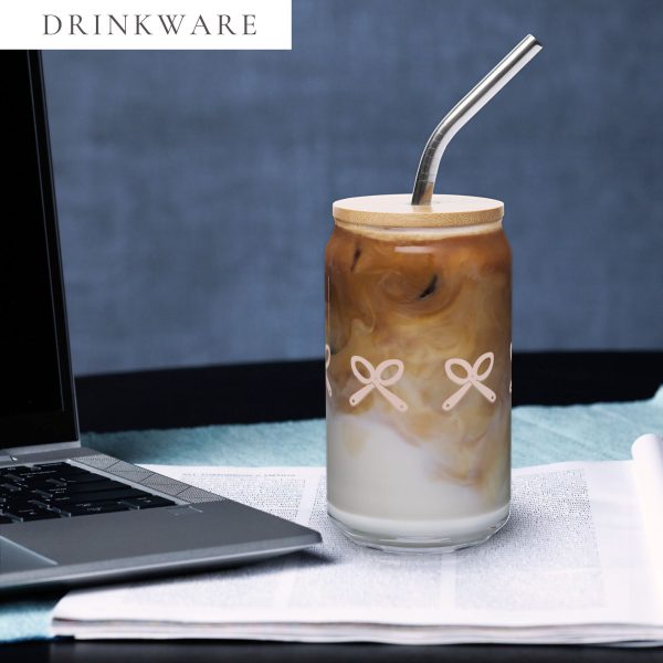 Collective Classic Repeated Logo Glass Can W/ Lid