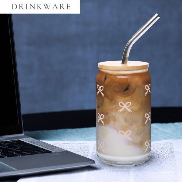 Collective Classic Alternating Repeated Logo Glass Can W/ Lid