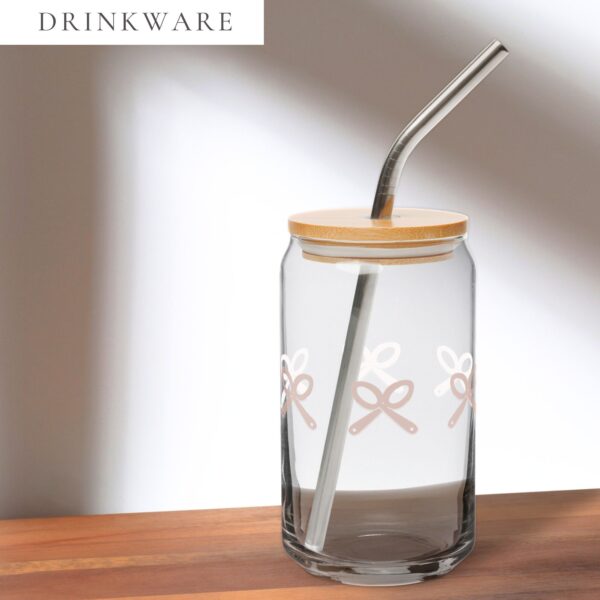 Collective Classic Repeated Logo Glass Can W/ Lid